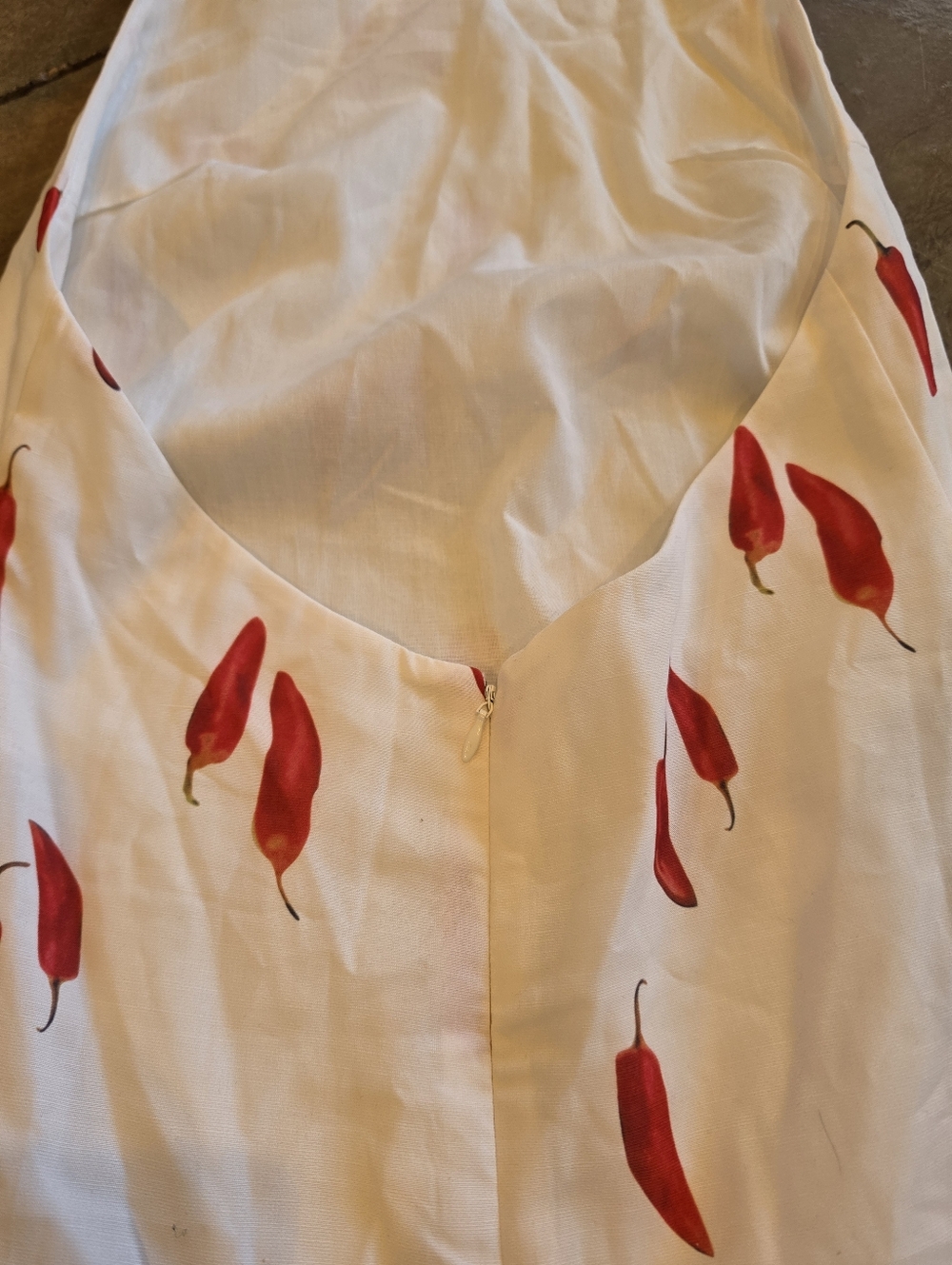 NWT Commense Chili Pepper Halter Neck White Mini Dress Open Back - Picture 7 of 9